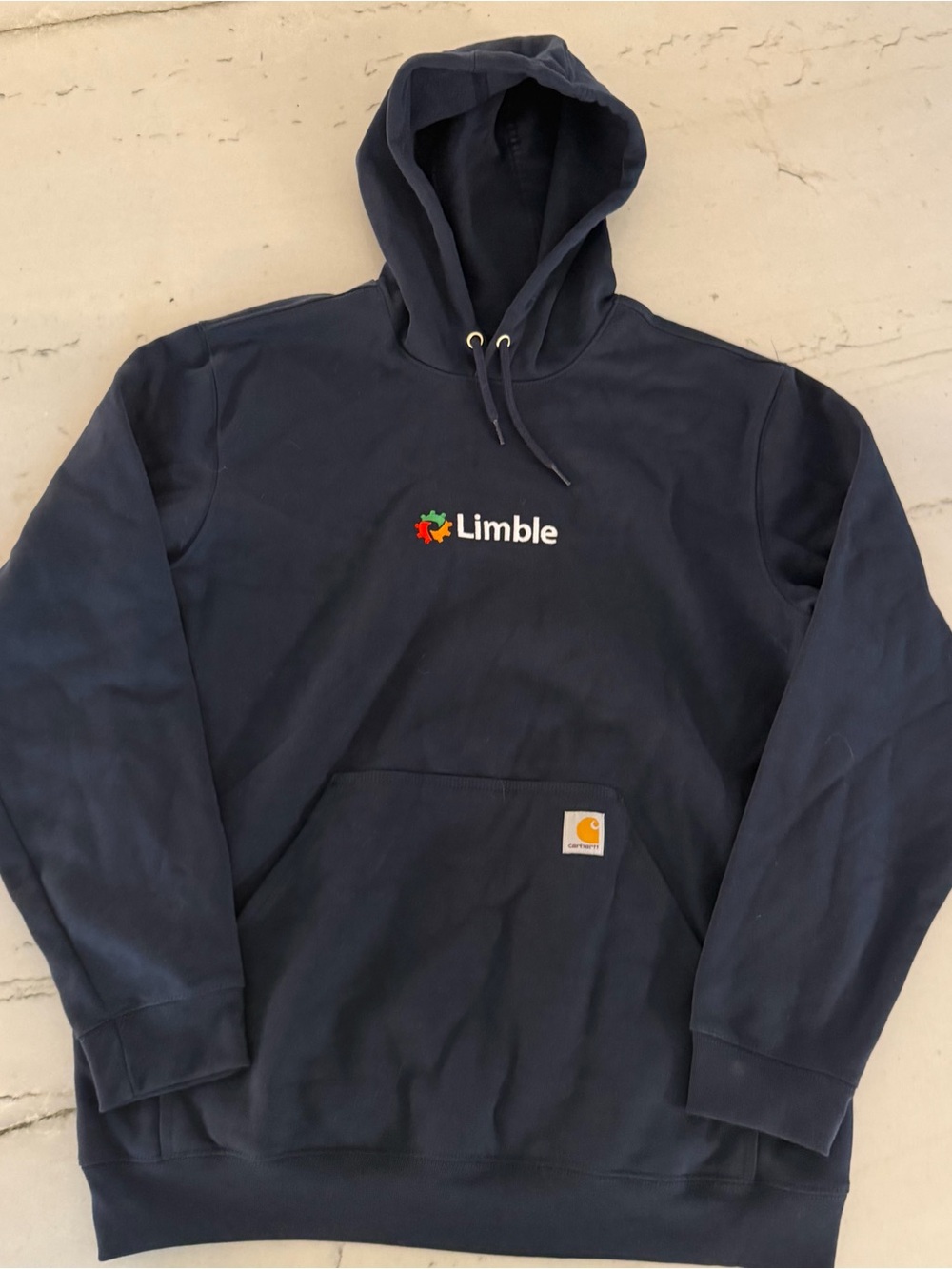 Carhartt Hoodie Mens Large Black Loose Fit Fleece Pullover Workwear Limble